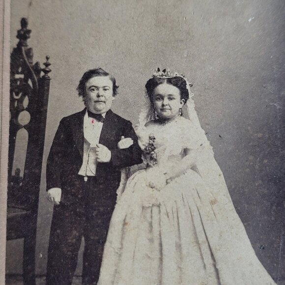 1860's General Tom Thumb Carte de Visite CDV with 2 cent Civil War Tax Stamp - Picture 2 of 6